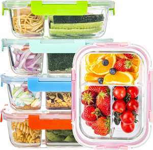 Eco Friendly Microwavable Women Lunch Box Bag Glass Rectangular Silicone Food Packaging Meal Prep Bento Lunch Box Food <b>Container</b> - Product Image 1