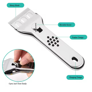 Spatule de nettoyage multifonctionnelle en acier inoxydable Huyo OEM pour carrelage de cuisine et grattoir à verre - Product Image 5