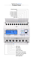 SINOTIMER-Medidor de energía multifunción trifásico, dispositivo de medición de energía, 3x5(100), retroiluminación LCD, P, 400IMP/kWh