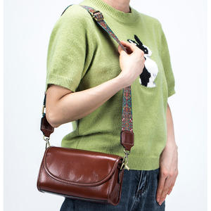 Sacs à bandoulière AndoBag pour femmes, sacs carrés petits en cuir de vache véritable, deux sangles, 3006 - Product Image 5