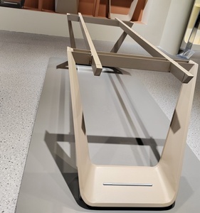 Estructuras de Mesa Modernas de Lujo para Escritorio, Oficina, Banco, Comedor, Muebles de Comedor, Mesa de Acero Inoxidable con Patas de <span class=keywords><strong>Metal</strong></span> Cepillado para Mesa - Product Image 3