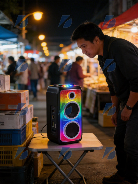 KTS Wireless Portable Outdoor Dj Party BT Speakers with TWS&FM&USB Double 10 Inch BTS-2370 Factory Price