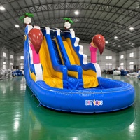 Toboggan aquatique gonflable avec piscine, toboggan aquatique commercial en PVC, équipement de jeu extérieur géant pour enfants et adultes, idéal pour les fêtes