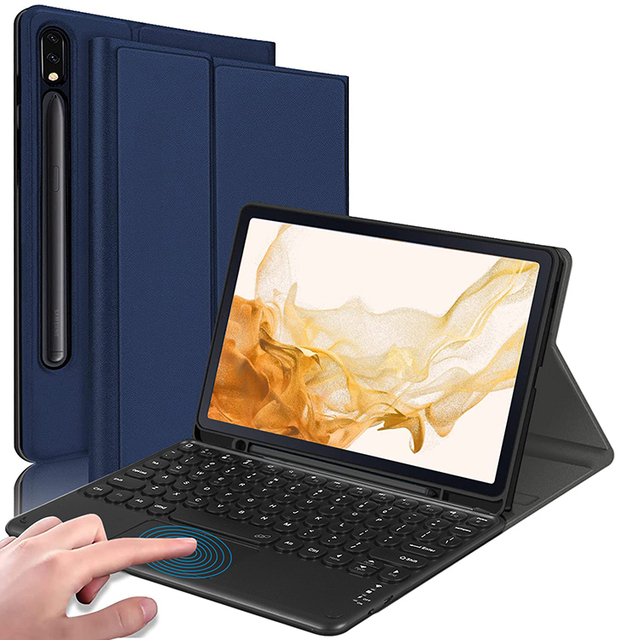For Samsung Galaxy Tab S7 FE Keyboard Case 12.4 Inch S7 Plus SM T970 Tablet Case Keyboard Compatible for Tab S8 Plus Case Cover