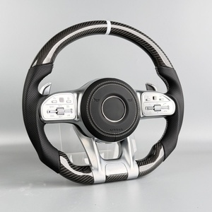 Volante de Fibra de Carbono y Cuero para <span class=keywords><strong>Mercedes</strong></span> E300, Clase G W205/W213/X253, Clase C/<span class=keywords><strong>E</strong></span>/S/GL, CLE, Modificación Nueva - Product Image 1