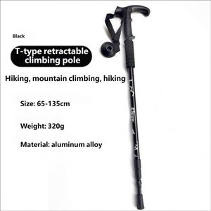 Bastones de Trekking Modernos de Aleación de Aluminio de Tres Secciones, Antideslizantes, Autodefensivos, Antichoque, Ultraligeros, Longitud Ajustable, con Goma - Product Image 3