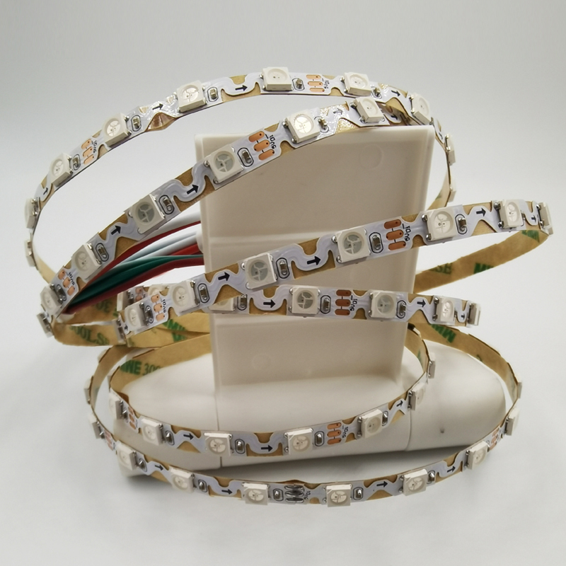 1/2/3/4/5M Bendable S Shape Type Addressable WS2812B 5mm Wide PCB Ws2812 RGB LED Pixel Strip 60leds 60pixels/m 5V Full Color