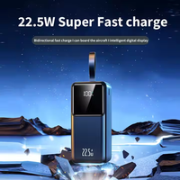 LOGO personnalisable PD22.5W banque de puissance de charge super rapide 10000-50000mAh chargeur portable double USB de grande capacité avec lanière