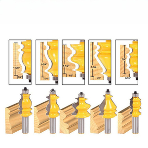 5 cái/bộ 1/2 Shank <span class=keywords><strong>CNC</strong></span> gỗ <span class=keywords><strong>Router</strong></span> bit thiết lập với upcut và kết thúc tươi sáng cho nội các TRIM vương miện đúc & khắc - Product Image 1