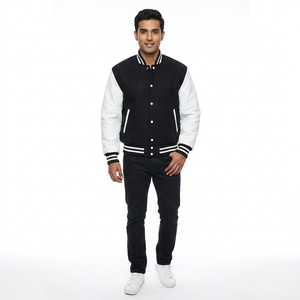 Mens Varsity Jacket Stand Collar Front Logo Custom Colors & Logo Breathable Winter Customized Cotton Bomber Jacket - Product Image 1