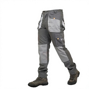Pantalon de travail en coton bandes réfléchissantes haute visibilité respirant vêtements de travail pantalons cargo pour la construction en plein air - Product Image 1
