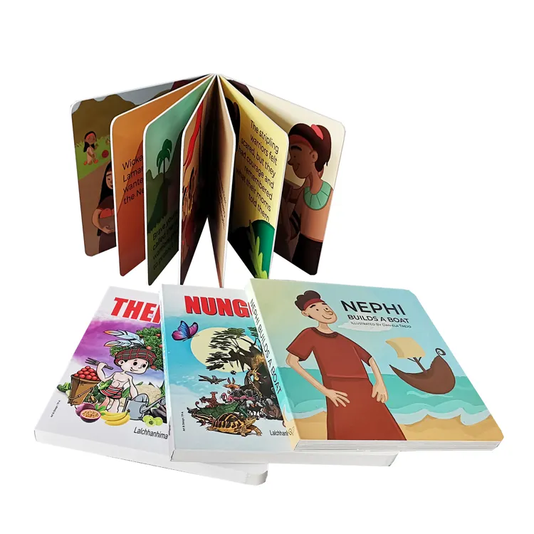 High Quality Eco-Friendly Custom Printed Cardboard Story Books for Babies with Film Lamination Surface Finish