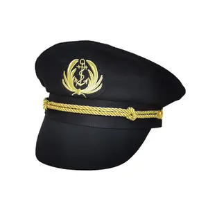 סיטונאי באיכות גבוהה לבן ורוד שחור כובעי 100% כותנה למבוגרים קפטן יאכטה חיל הים כובעים