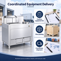 Station de panure électrique commerciale 1200 mm en acier inoxydable, table de préparation pour les magasins de poulet frit, cuisines de restauration GW-2400