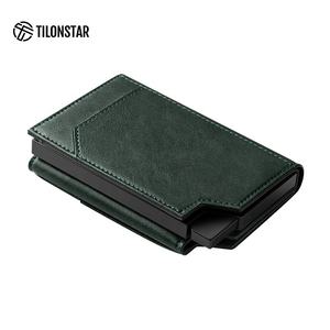 TILONSTAR TVC505 Fabricant OEM Porte-cartes de visite personnalisé Pop Up Porte-cartes de crédit en cuir avec porte-monnaie - Product Image 3