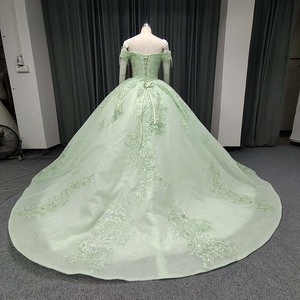 Vestido de Quinceañera Lsany256 Verde Princesa, Vestidos de 16 Años con Apliques de Flores, Cuentas de Cristal y Tul, Vestidos de Fiesta Jancember - Product Image 5