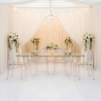Eleganter Klarer Acryl- & Gehärteter Glas-Hoteltisch - Modernes Design Leicht zu Reinigen für Bankette, Hochzeiten & Heimgebrauch