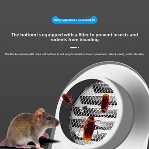 Hotte d'extraction murale extérieure en acier inoxydable SUS201 de type U, sans alimentation, avec capot anti-reflux - Product Image 4