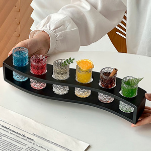 Ensemble de 6 verres à shot en bois gravés personnalisés avec logo de luxe, verres à shot fantaisie pour alcool et <span class=keywords><strong>tequila</strong></span> - Product Image 5