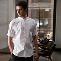 Veste de chef unisexe moderne, coupe ajustée, panneaux en maille ventilée, surpiqûres contrastées, légère, manches courtes, polyester/coton, restaurant