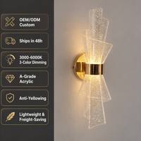 Applique Murale LED Dorée en Aluminium, Design Nordique Créatif Spirale Étoilée, Intensité Variable, CRI 90 Élevé, Garantie 3 Ans, Idéale pour Couloirs, Escaliers, Salons