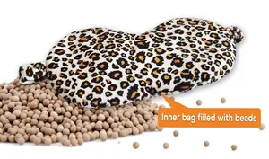 Leopard Print Reusable Microwavable Eye Mask Heat Pack With Clay Ball Heating Pad Eye Mask Light-blocking