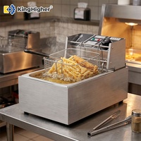 Friteuse électrique commerciale de table en acier inoxydable avec contrôle de température pour frites, poulet et restauration rapide