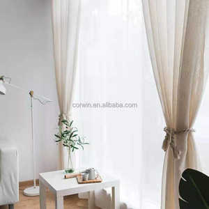 Rideau en polyester de style <span class=keywords><strong>japonais</strong></span> Wabi-Sabi, texture de <span class=keywords><strong>lin</strong></span> <span class=keywords><strong>naturel</strong></span>, pour la décoration du salon et de la chambre à coucher, draperies transparentes - Product Image 5