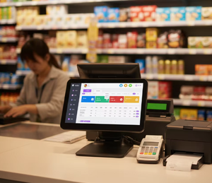 Système de point de vente tout-en-un SCPOS avec écran tactile de 15,6 pouces, 280FN, caisse enregistreuse pliable en métal, SDK, fonctions de <span class=keywords><strong>paiement</strong></span> en intérieur - Product Image 2