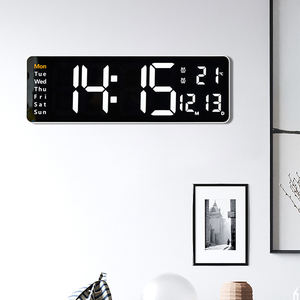 Reloj de Pared Digital LED con Control Remoto para Sala de Estar, Brillo Ajustable, Pantalla Grande de Temperatura y Humedad, Calendario para Interiores - Product Image 1
