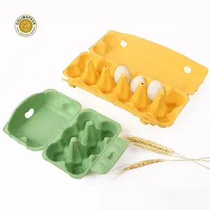 Caja de cartón para huevos de granja, pulpa de color, 6/12 agujeros, ecológica, personalizada
