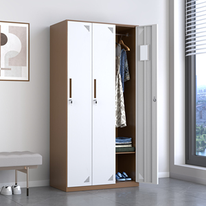 Armoire métallique à trois portes, <span class=keywords><strong>casier</strong></span> en acier avec compartiments de grande capacité, système de verrouillage durable pour le lieu de travail, la salle de sport, l'école - Product Image 2