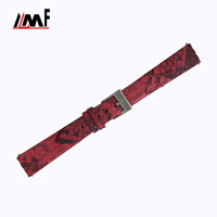 Montre à logo personnalisé en cuir de python exotique, best-seller, avec boucle ardillon en acier inoxydable à dégagement rapide, sans couture, multicolore, 18mm 20mm