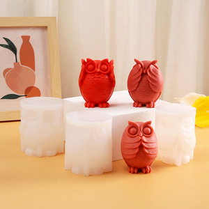 3D lindo búho silicona resina vela molde DIY jabón aromaterapia decoración del hogar <span class=keywords><strong>no</strong></span> escuches <span class=keywords><strong>No</strong></span> mires <span class=keywords><strong>No</strong></span> <span class=keywords><strong>hables</strong></span> pastel herramientas - Product Image 3