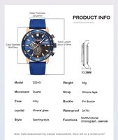Reloj de Cuarzo MEGIR 2224 para Hombre, Deportivo, Moderno, Creativo, con Correa de Silicona, Cronógrafo, Manecillas Luminosas, Fecha, Reloj de Pulsera para Hombre