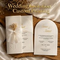 Suite d'invitations de mariage de luxe personnalisées avec estampage à chaud doré, gaufrage et RSVP pour mariage