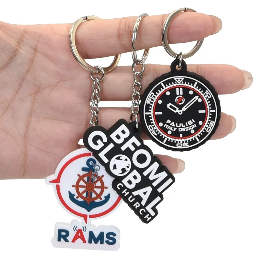 Cadeau d'affaires promotionnel pour logo personnalisé Porte-clés 2D 3D en PVC Porte-clés personnalisé Porte-clés personnalisé en caoutchouc souple
