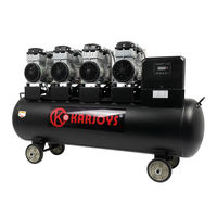 Compresseur d'air silencieux KARJOYS 200L, compresseur d'air électrique 6400W, compresseur d'air sans huile, débit max. 800L/min