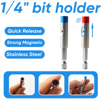 KiWALL 1/4" Hex Shank Quick Release Magnetic Bit Holder Stainless Steel Nickel OEM Screwdriver Bit Extension Adapter for Power