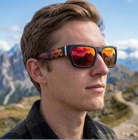 Lunettes de soleil polarisées pour hommes à motif crâne cool, verres en polycarbonate, pour sports de plein air et pêche, avec étui personnalisé et logo