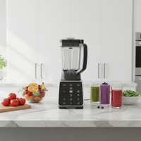 Robot culinaire mixeur haute vitesse 1400W, robuste, avec contrôle tactile complet, 3 vitesses, pour la préparation de smoothies et le broyage de glace, usage domestique