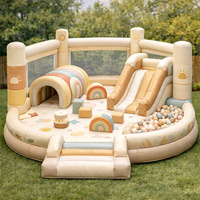 Château gonflable combiné zone de construction mini-terrain de jeux gonflable avec certification CE/TUV en PVC de 0,55 mm pour usage commercial