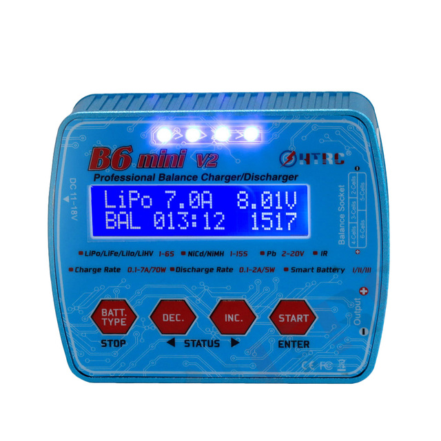 HTRC B6 Mini V2 7SKYRC Professional 70W 80W DC Input Multifunction Lipo Battery Balance Charger Discharger LED Indicator Fast