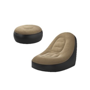 Ensemble de canapé gonflable avec ottoman pour intérieur et extérieur, style décontracté, confortable pour s'asseoir et s'allonger - Product Image 1