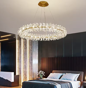 Zeal Lighting Glamorous Garland círculo moderno candelabros de cristal redondos creativos accesorio de iluminación - Product Image 2