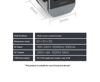 Adaptateur universel Type-C, sortie AC/DC, station de charge sans fil 3-en-1, compatible avec les appareils électroménagers, les ordinateurs portables, les appareils photo, les téléphones, les LED