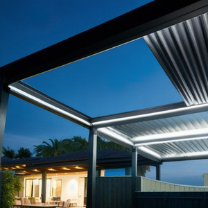 Pergola extérieure automatique imperméable/pare-soleil en métal avec auvents et pergola motorisée de luxe en aluminium à lames orientables - Product Image 2