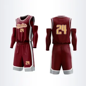 Jersey basket desain terbaru kustom seragam basket kaus uniseks kain kelas cocok profesional bernapas jaring