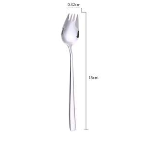 DFU123 SUS 304 Cuchara y Tenedor de Acero Inoxidable, Cuchara-Tenedor Creativa de Doble Uso para Comida Occidental, Frutas y Ensaladas - Product Image 5