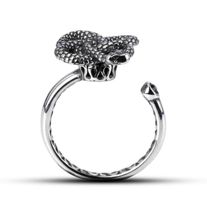 Anillos Antiestrés de Acero Inoxidable 316L con Diseño de Serpiente, Estilo Vintage Oscuro, Adorno de Piedras Preciosas, Ajustables para Hombres y Mujeres, Joyería de Uso Diario - Product Image 4